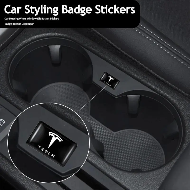 10Pcs Car Steering Wheel Sticker Badge Interior Decoration For Tesla Model 3 Y S X Cybertruck Juguete Roadster Coil Bonina
