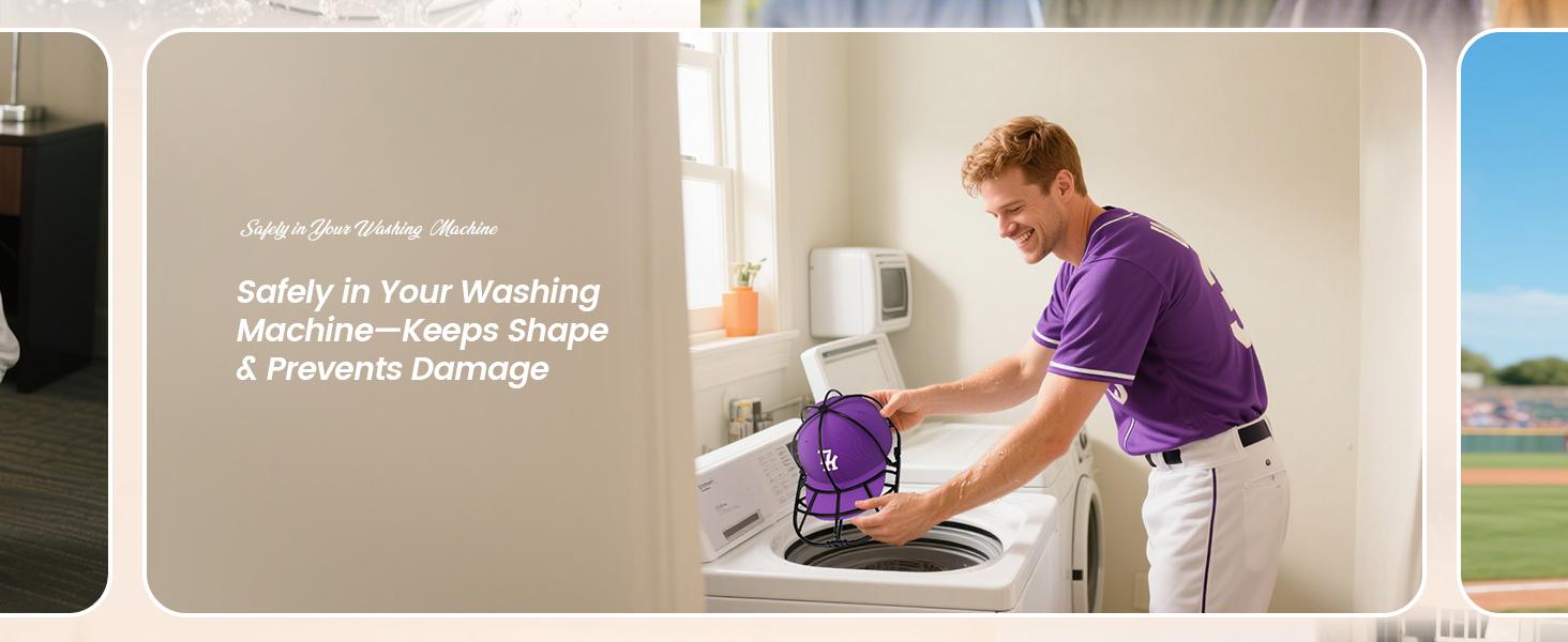 Hat Washer Cage 2-Pack - Baseball Cap Washing Machine & Dishwasher Safe Cleaner, Hat Cage for Washing Machine, Fits Adult/Kids Caps (Black)