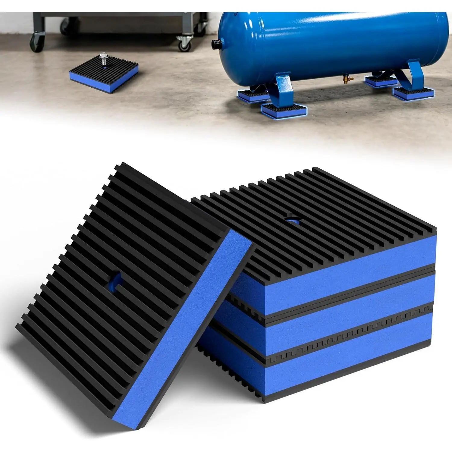 4 Pack 4 x 4 Inch Anti Vibration Pads, Rubber Isolation Pads