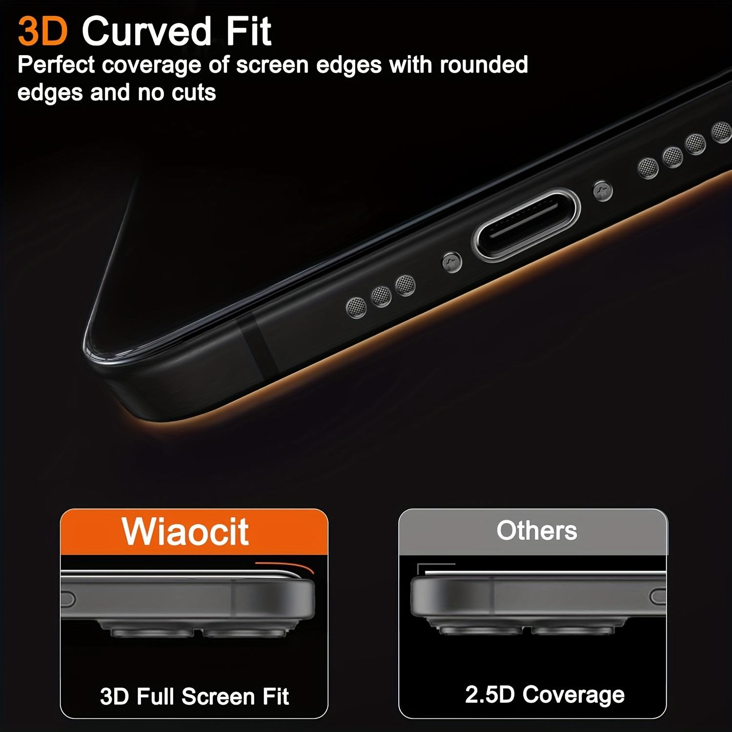 3-Pack HD Clear Tempered Glass Protective Screen Protector, Phone Screen Protectors, Compatible with iPhone 17 16 15 14 13 12 11 Pro Max, Smartphone, Full Coverage, 9h Hardness, Bubble-Free, Installation