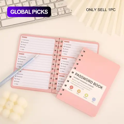 Portable Password Book, 1 Count Password Keeper Notebook with Index Sticker, Password Organizer & Office Stationery & Supplies, School Office Supplies #GLOBAL PICKS