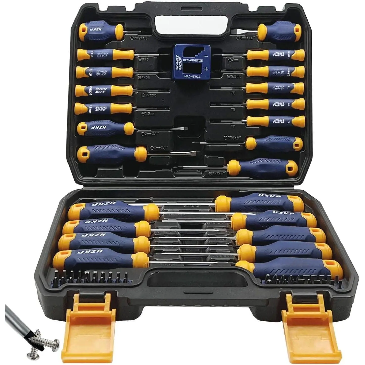 Set 66-, S2- Alloy Tool Steel, Includes Slotted/Phillips/Torx Mini Precision Screwdrivers, Replaceable  Bits With Sturdy tool box