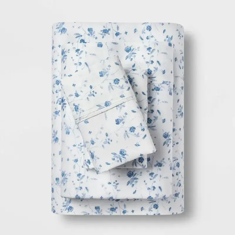 400 Thread Count Floral Print Cotton Performance Sheet Set