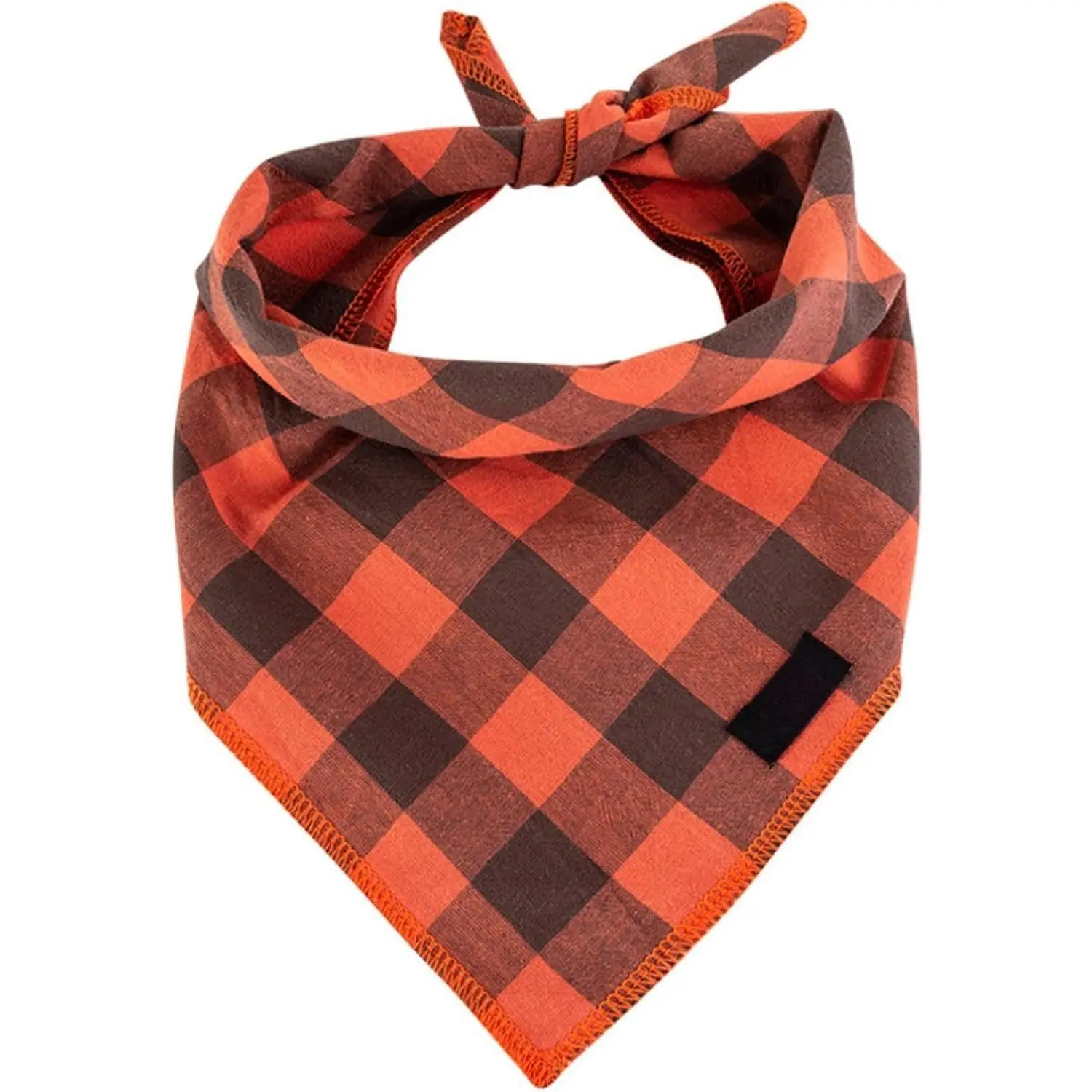 Bandana Fall XLarge-Orange Brown  Scarf Buffalo  Printing Adjustable Bib Handkerchief Accessories for Large Dogs (XL)