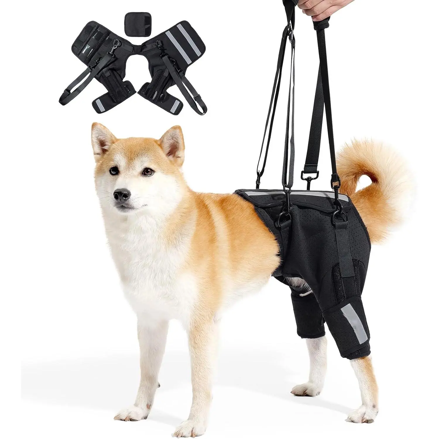 Dog Rear Leg Support Harness, Breathable Lift Assist for Large Dogs, Reflective Strips, Padded Handle for Stairs, Car Entry & Night Walks(XL)