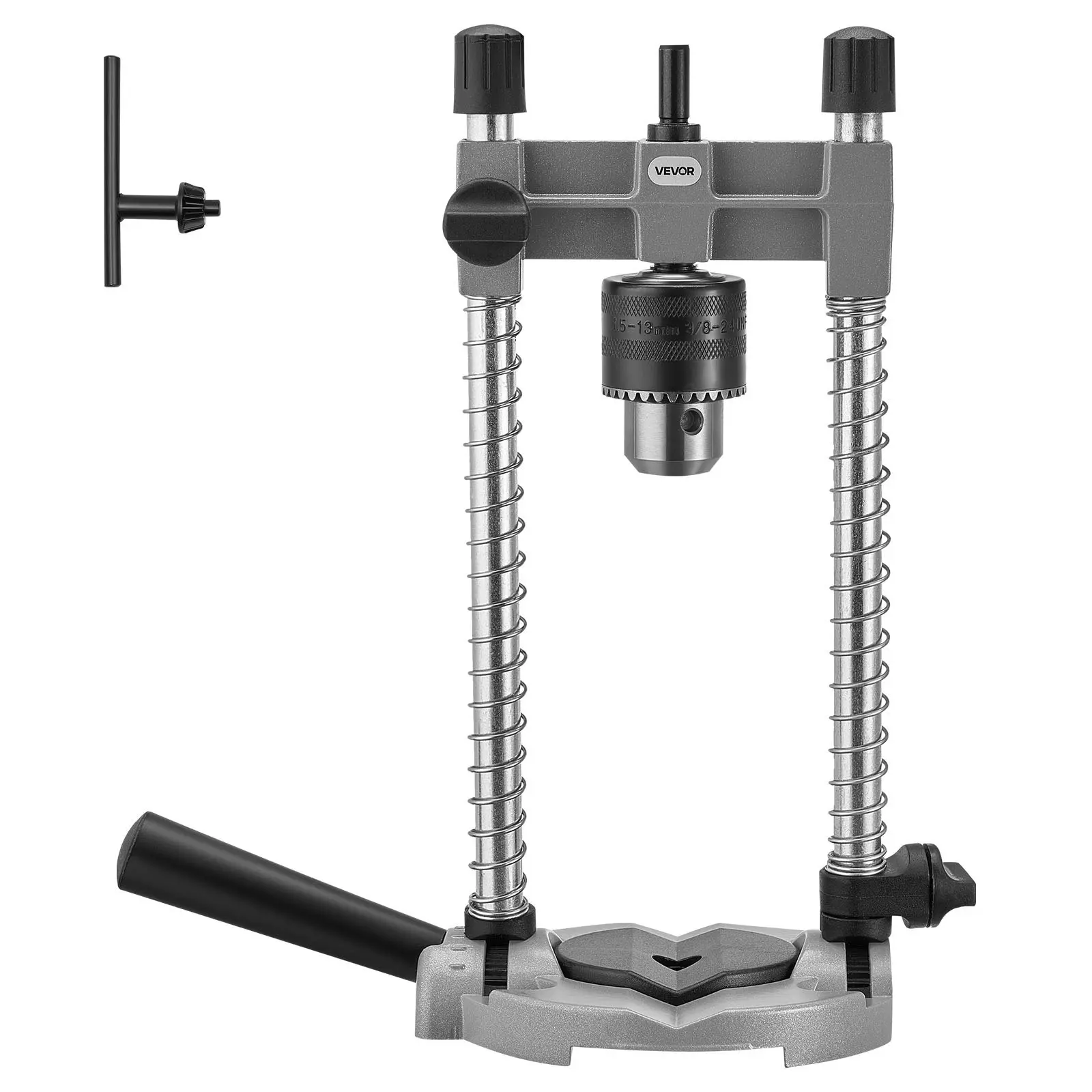 VEVOR Aluminum Alloy Precision Drill Guide Jig Attachment, Portable Multi-Angle Press with Large Handle & Mounting Holes, for Straight/Angled Holes, Ideal for Furniture Woodworkers