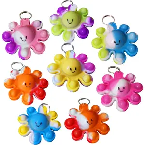 12 Packs Bulk Sea Animal Octopus Fidget Bubble Mini Pop Keychain Fidget for Teens and Kids,Birthday Party Favors Supplies Summer Student Prizes Giftsfidget toys