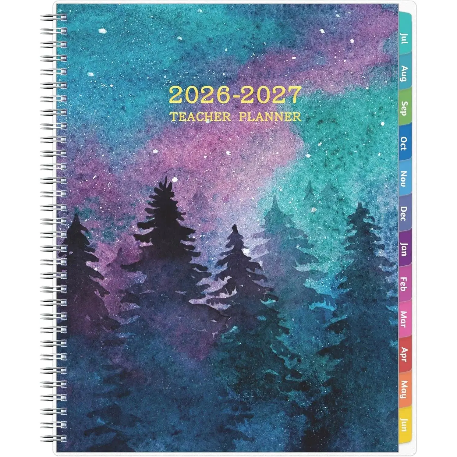 Teacher Planner 2026-2027, JUL. 2026 – JUN. 2027, Lesson Planner 2026-2027 Academic Year, with Tabs, Thick Paper, 2-Sided Pocket, 8.6″ x 11″ Daily Weekly and Monthly Calendar with 8 Periods