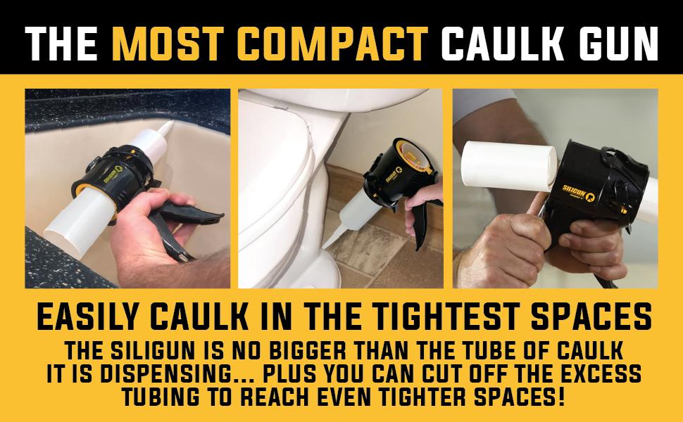 Gen-3 Compact Caulking Gun - No Drip Caulk Gun - Patented Design - Lightweight ABS Frame - Works with All 10 oz Tubes