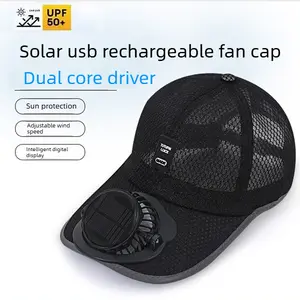 Outdoor Sports Adult Summer Solar Charging with Fan Hat Men and Women Breathable Mesh Sunscreen Outdoor Shade Cap