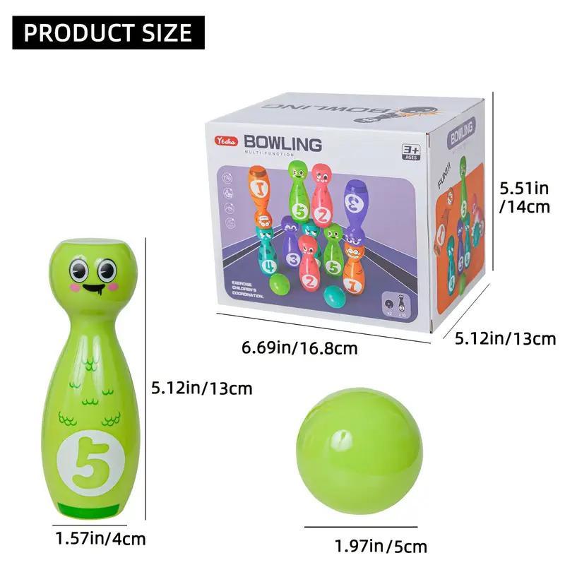 Fun Bowling Toy Set for Kids, Engaging Indoor Sports Playroom, Active Play & Parent-Child Interactive Interaction Game, Cartoon Characters Bowling Balls to Enhance Hand-Eye Coordination
