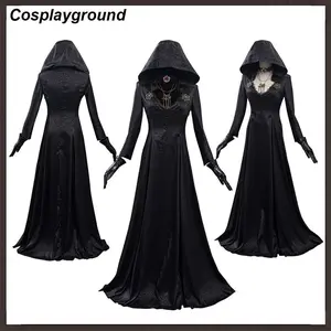 Evil Village Girls Cosplay Adult Women Girl Skirt Fantasy Vampire Lady Dress Costume Black Dress Disguise Halloween Carnival