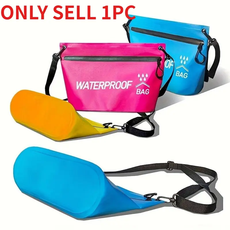 Waterproof Dry Bag Tote Bag with Zipper - Durable Wash Bag for Swimming, Rafting, Kayaking, Hiking, Travel & Outdoor Sports - Floating Dry Gear Bag for Beach
