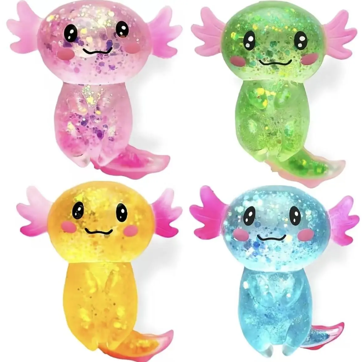 4pc Unisex Squishy Toys Stress Relief Fidget Set, Soft Maltose-Feeling Sensory Slow-Rising Balls, Anxiety Relief Gifts, Festive Occasion Party Bag Fillers