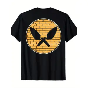 A T-Shirt with an Image of Concrete Block Bricks P