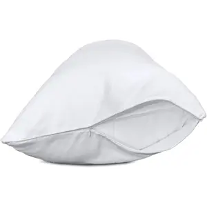 Queen Pillow Cases Set of 2 | 100% Cotton White Pillowcases Queen Size with 600 Threads | Stable Pillow Covers with Zipper Hidden for Hotel Quality, 20x30