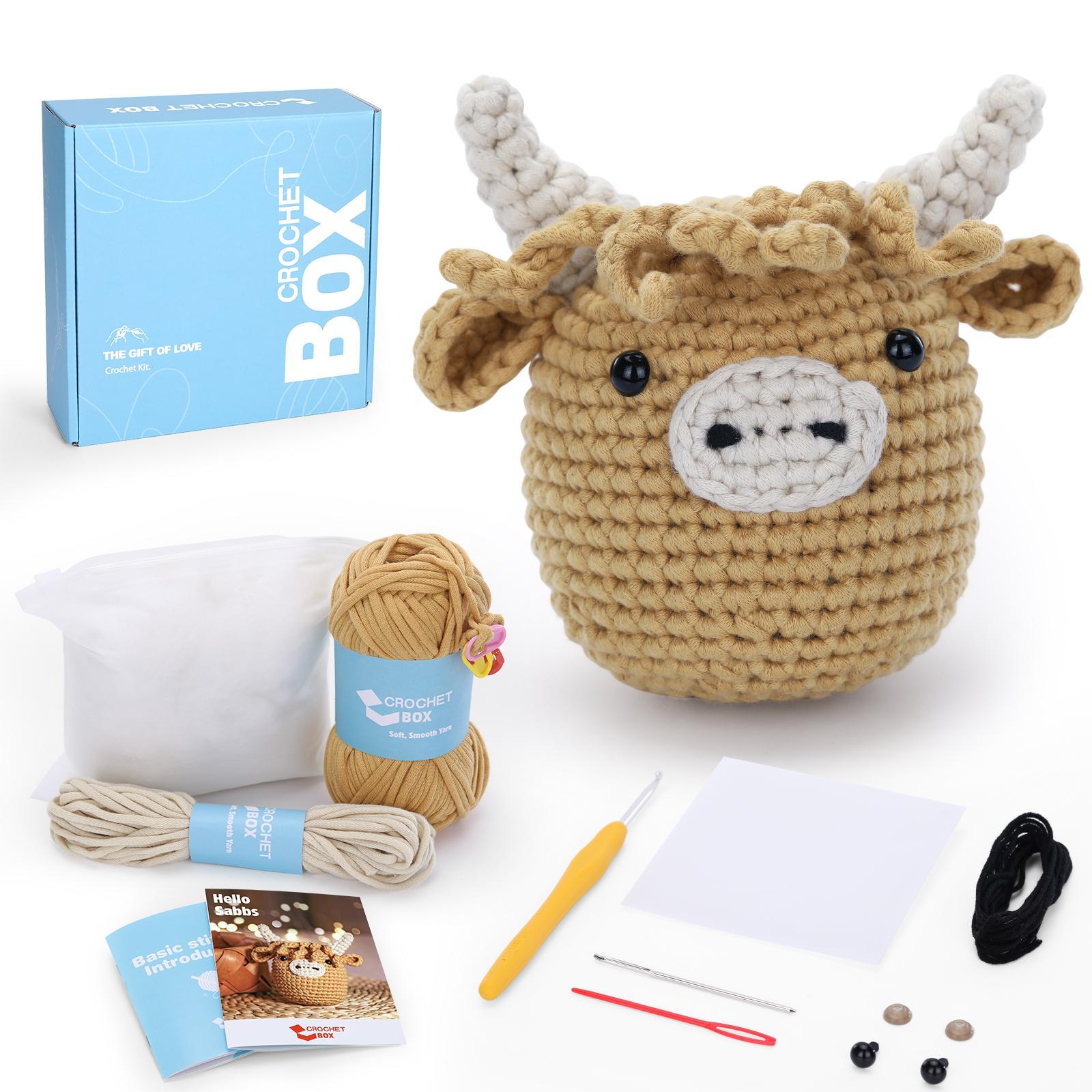 Highland Cow Crochet Kit, 1 Set DIY Highland Cow Beginners Crochet Kit, Including Soft Yarn, Polyester Nylon Yarn, Step-by-Step Video Tutorial, Hook, Stitching Needle, Holiday Birthday Gift for Adults, Handmade Gifts, Handmade Crafts Highland Cow Crochet Kit, 1 Set DIY Highland Cow Beginners Crochet Kit, Including Soft Yarn, Polyester Nylon Yarn, Step-by-Step Video Tutorial, Hook, Stitching Needle, Holiday Birthday Gift for Adults, Handmade Gifts, Handmade Crafts