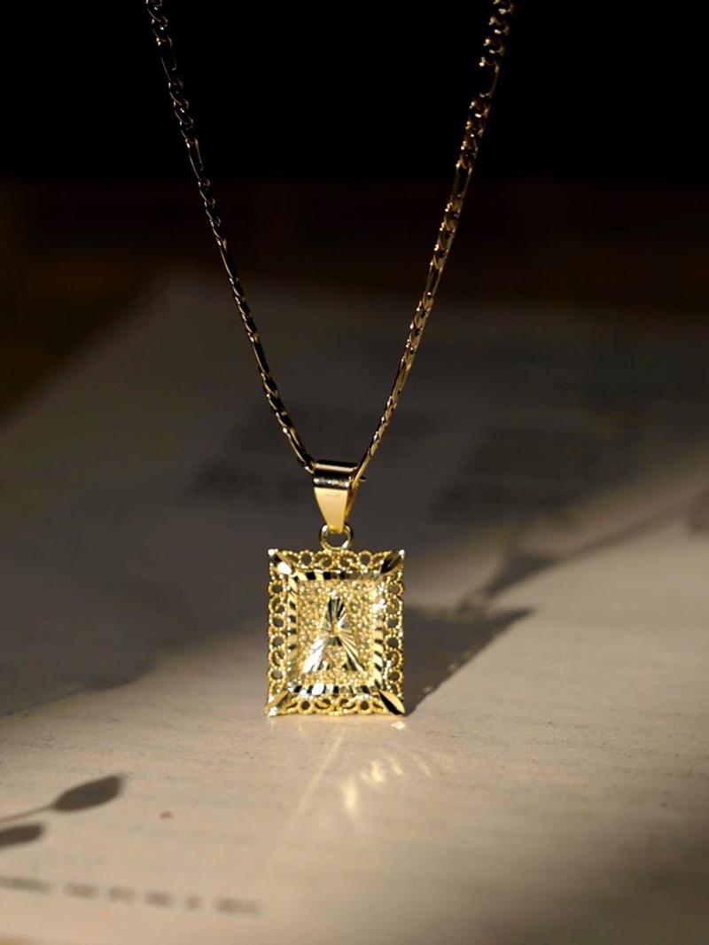 Letter A-Z Pendant Necklace for Women & Men, Punk Style Jewelry for Party, Daily Clothing Decor, Trendy All-match & Exquisite Jewelry for Birthday Gift Letter A-Z Pendant Necklace for Women & Men, Punk Style Jewelry for Party, Daily Clothing Decor, Trendy All-match & Exquisite Jewelry for Birthday Gift