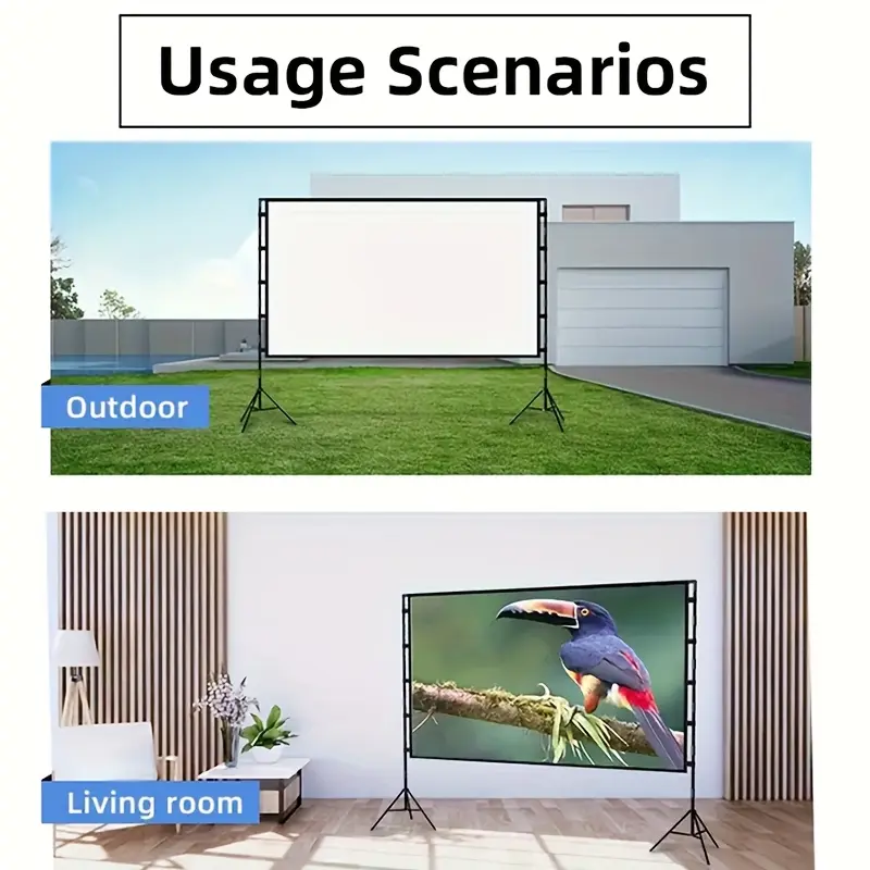 84/100/120 inch manual portable projection screen - 16:9 widescreen compatible suitcase projection screen for home theater, outdoor outdoor movies and business presentations (compatible with various projectors) - indoor and outdoor 2026 models