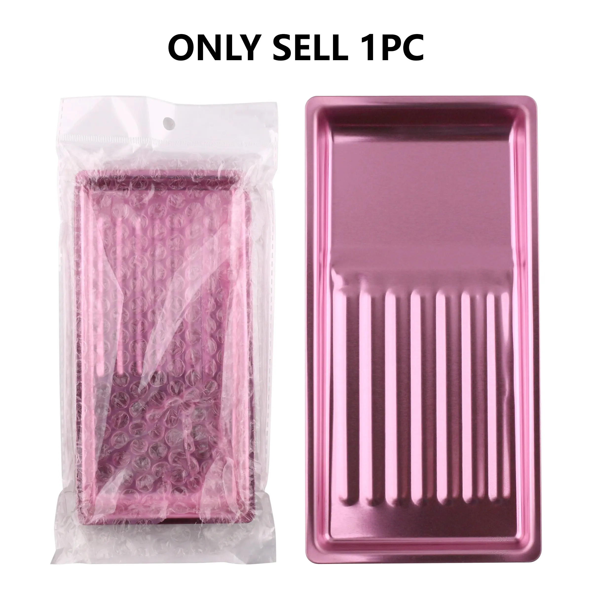 New Rectangular Nail Art Tool Organizer Tray, Stainless Steel Metal Display Tray for Nail Salon Accessories, Durable and Stylish Storage Solution