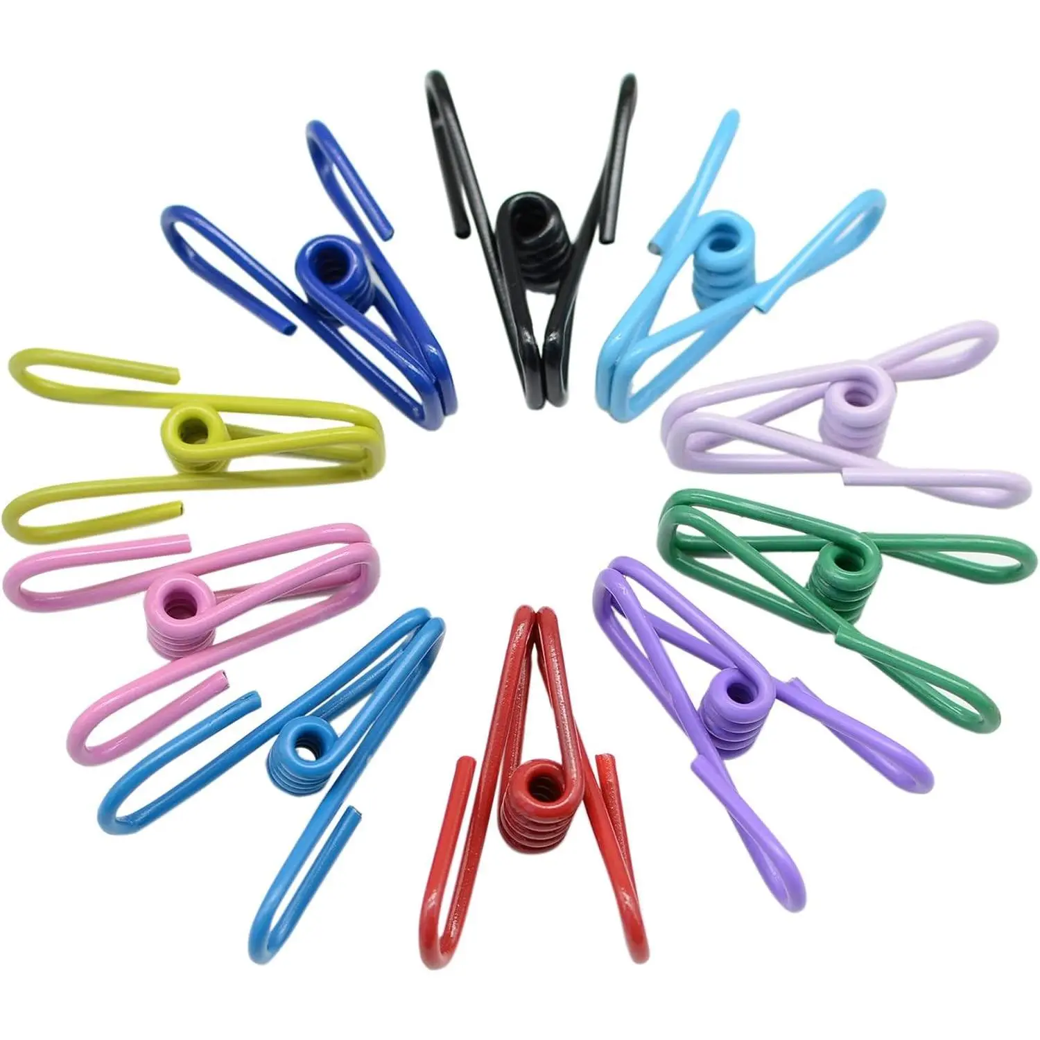 30 Pcs 2 Inch 10 Different Random Colors Chip Clips, PVC Coating High Elasticity Strength Clothes Pins, Food Clips and Bag Clips