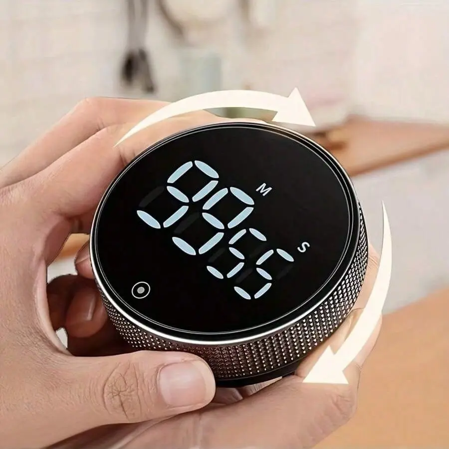 Multi-function timer, forward countdown timer, Electronic timer, Battery-powered (3 No. 7 batteries), three-speed silent mode, magnetic design, compact and convenient, suitable for baking, learning, sports