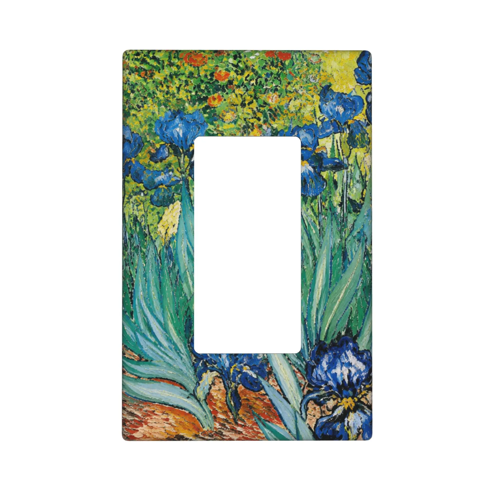 Van Gogh Inspired Irises Decorative Light Switch Cover Plate Artistic Floral Wall Plate Decorative Switch Plates And Outlet Covers Light Switch Cover For Bedroom Living Room Home Decor Polycarbonate Durable Design
