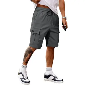 Men's Casual Stretch Cargo Shorts Classic Drawstring Elastic Waist Summer Work Short with Multi Pockets