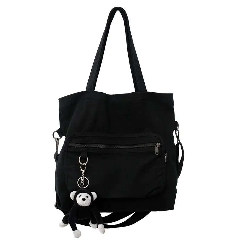 Back to Shcool Canvas Crossbody Tote Bag for Women & Men, Large Capacity Shoulder Bag, Aesthetic College School Messenger Bag
