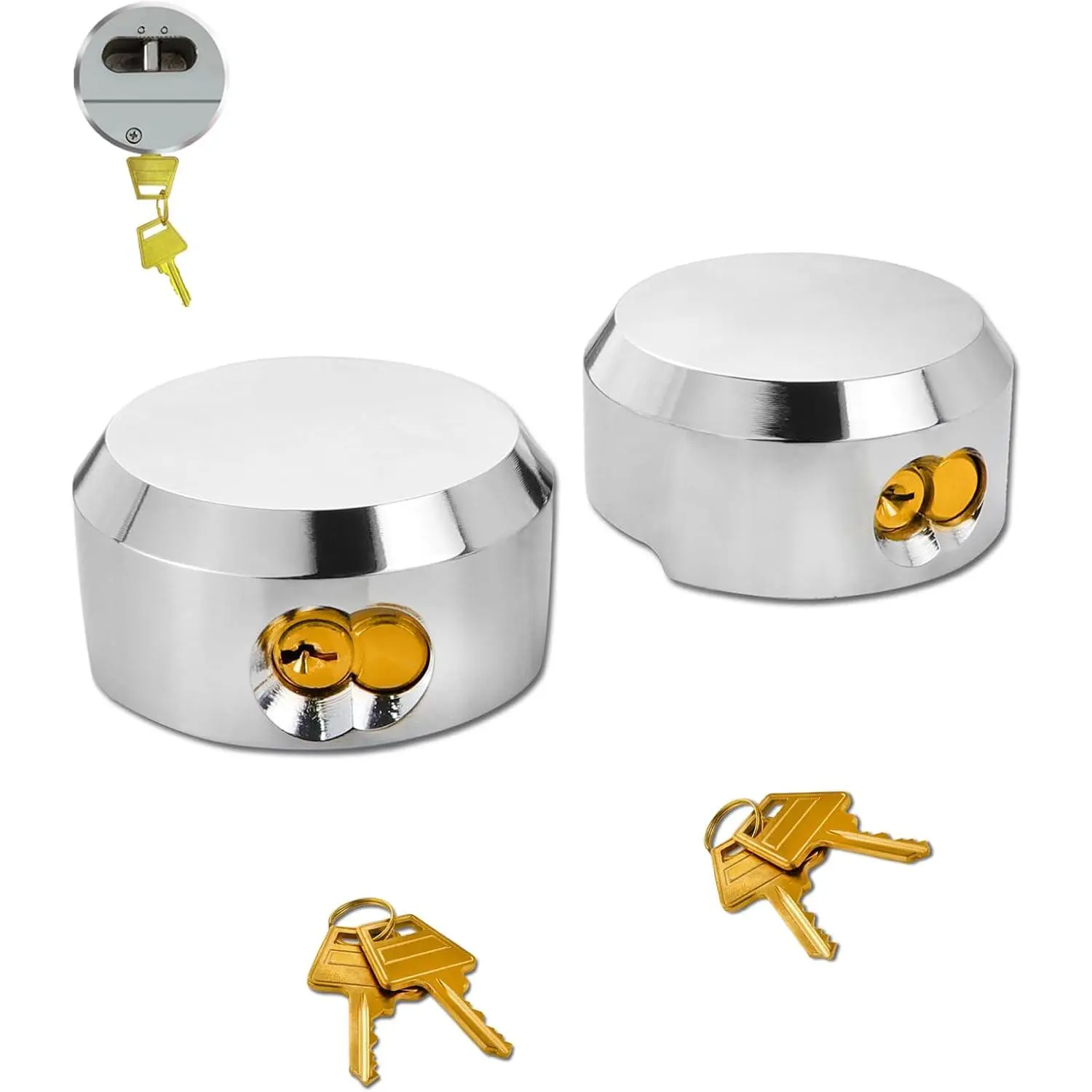 6271 Puck Lock, Hidden Shackle Padlock, Puck Locks, Pucks Locks for Trailers, 2-7/8" Hidden Shackle Padlock, Duty Puck Lockk with Keys, Trailer Pucks Padlocks (2)