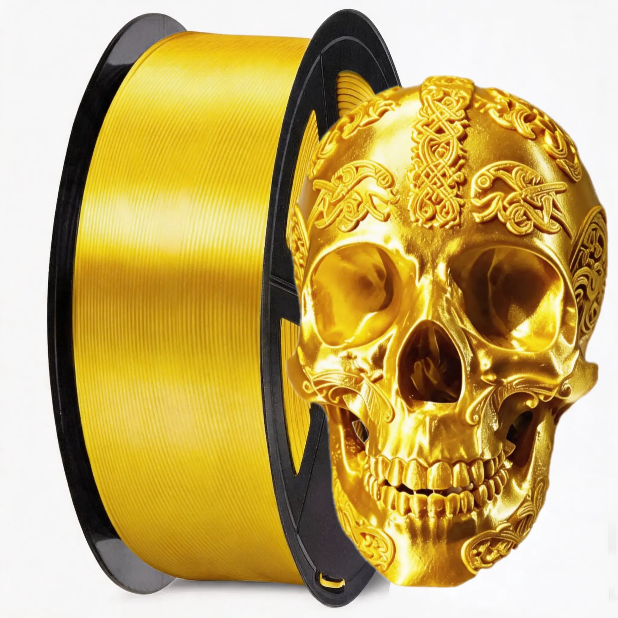 Silk Pla Filament 1.75mm for 3D Printers, Metallic Shiny 3D Printing Material, 1kg (2.2lbs) Spool, Precision +/- 0.02mm