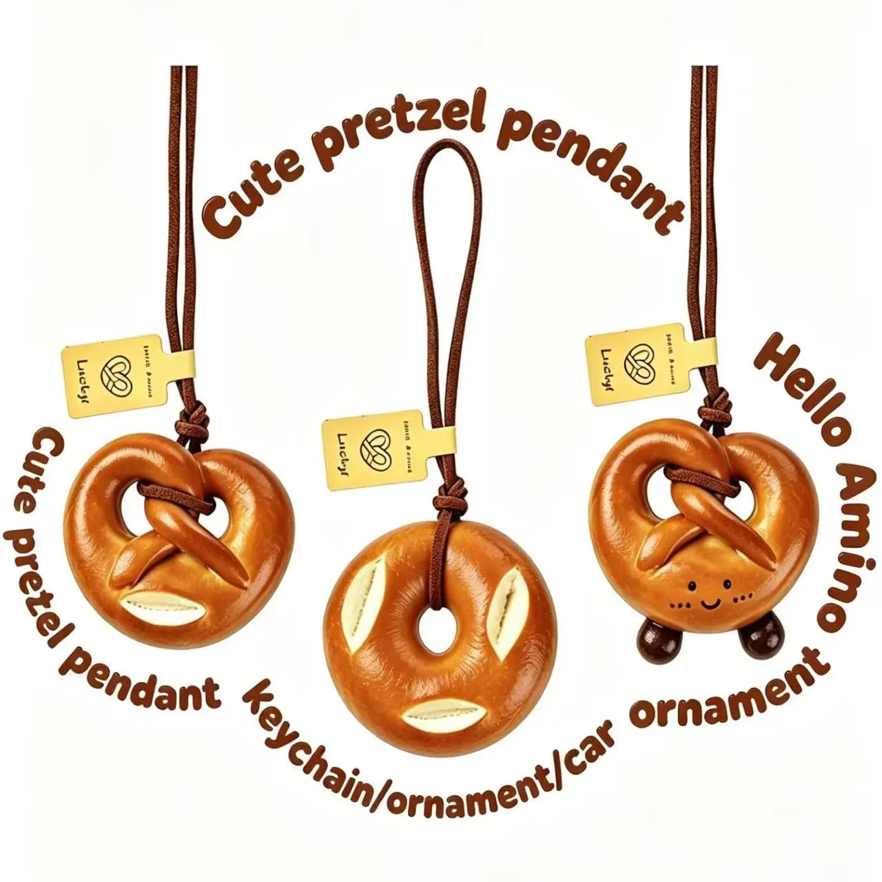 3 pieces of handmade artificial soda bread-shaped decorative pendants. These are cute and versatile daily decorations. They can be used as bag hangers, schoolbag pendants, keychain hangers, or creative small and unique fashionable decorations for car inte