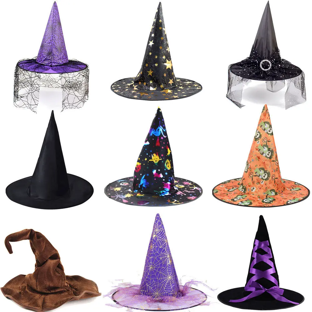 Women's Spider Web Witch Hat Headband - Ruched Cloth Fashion Accessory for Halloween Cosplay Parties, Accessories, Party