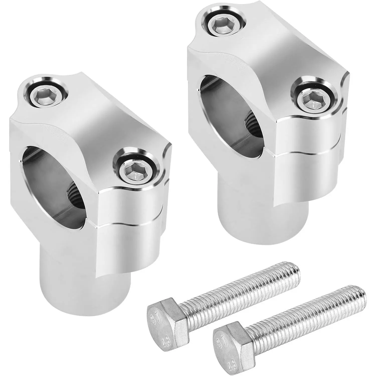 1 Inch Aluminum Alloy Silver Motorcycle Handlebar Risers Compatible with Sportster Softail Dyna V-star Shadow Universal Motorcycle Accessories