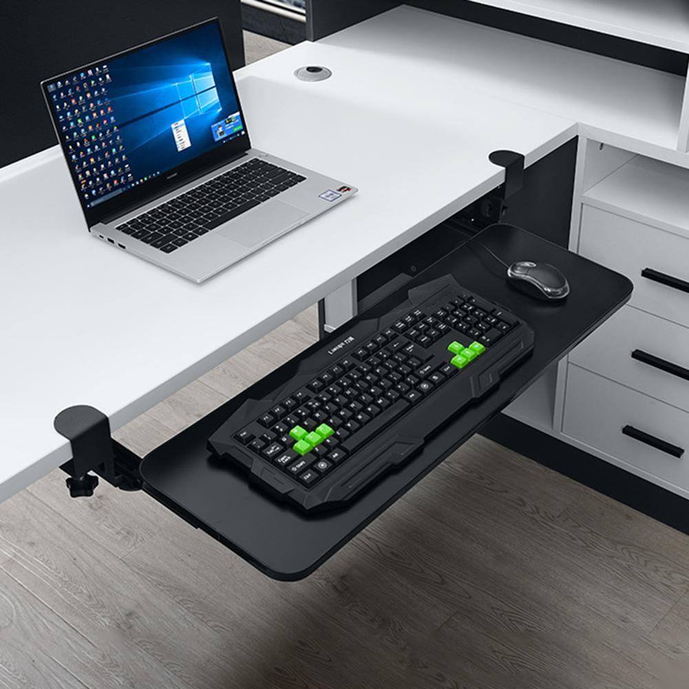 [Pull Out Computer Drawer] Adjustable Keyboard Tray | Acrylic Slide-out Under Desk, No Installation NEW