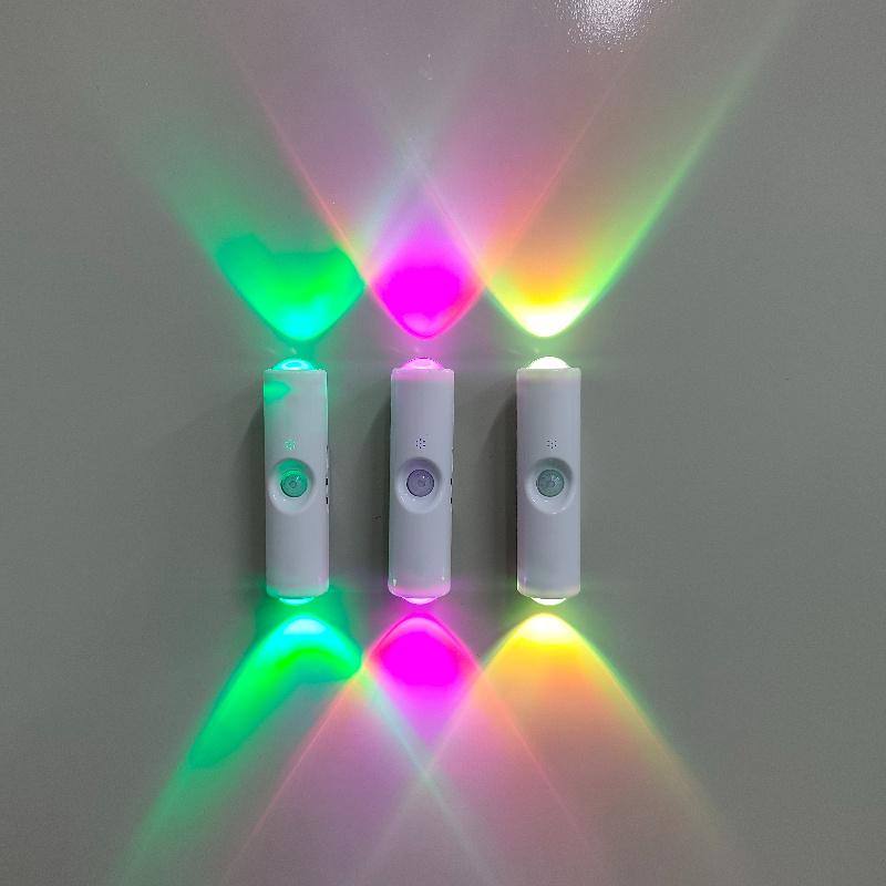 3/4pc Smart Cat-Eye Motion Spotlight, USB-Rechargeable RGB LED Wall Lights with Color Changing Gradient, Auto On/Off, Magnetic Mount, Wireless Night Light for Entryway, Bedroom, Closet, Hallway