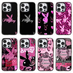 Couples' Edition "Playboy Bunny" Trendy Shockproof Film phone Cases For iPhone17 Pro max and Air,16 15 14 13 12 Pro,14 15 16 Plus, The perfect gift for holidays, birthdays and parties.