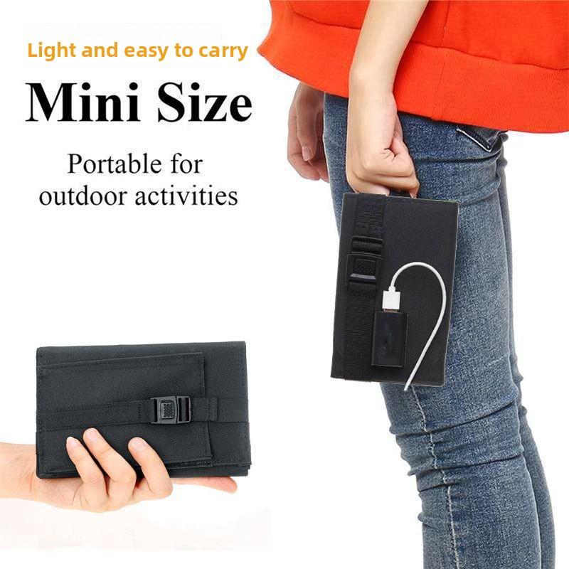 Portable Solar Power  Foldable Monocrystalline Solar Charger with Stabilizer Outdoor Emergency Power Supply for Camping Travel Phone Fast Charging