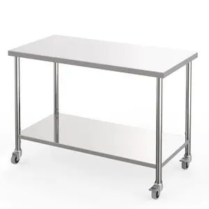 Stainless Steel Work Table,Heavy Duty Food Prep Worktable with Adjustable Undershelf for Kitchen Restaurant