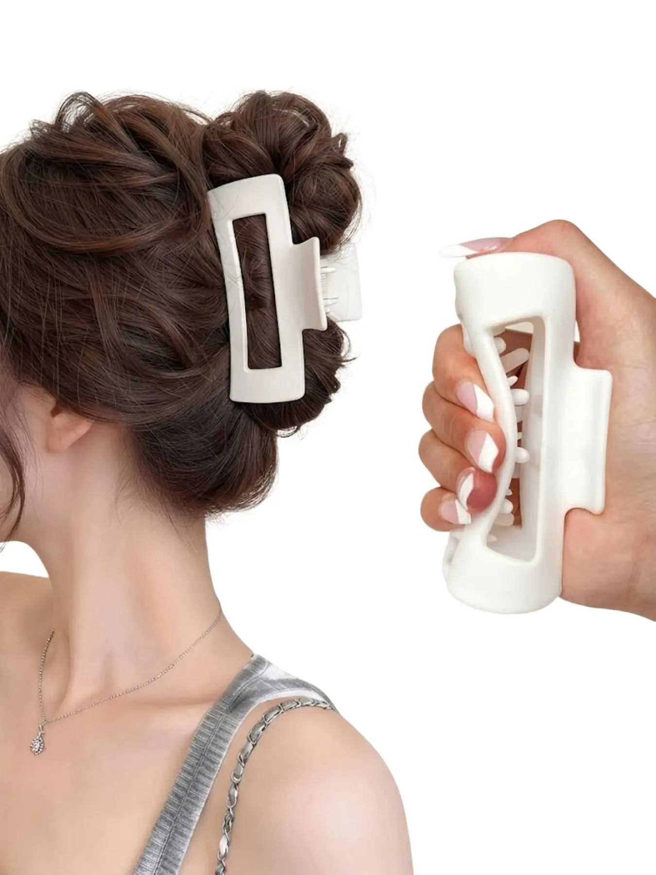 Women's Flexible Hair Clip, Soft Silicone Non-Slip Hair Clip, Strong Hold Claw Clip for Thick or Thin Hair, Casual Style, All Seasons