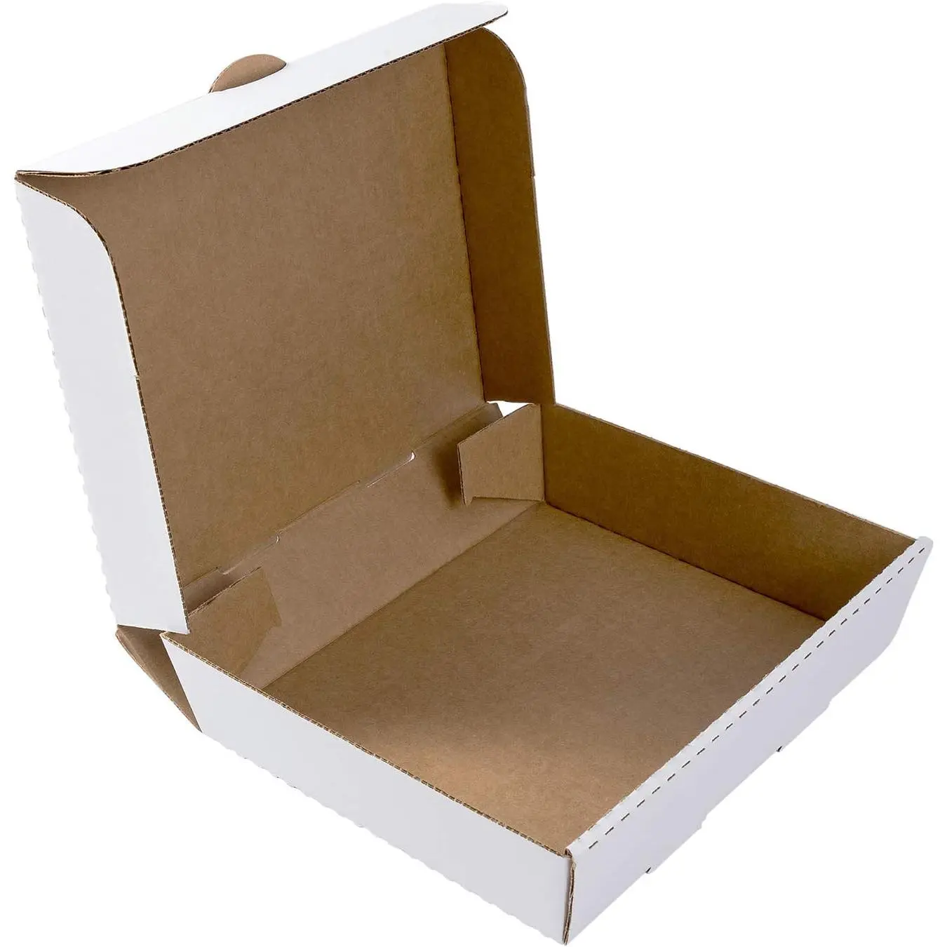 Half Pan Corrugated Catering Box - Secure Stackable  Delivery Container, Bakery Cardboard  Storage Boxes, 13” x 10-7/8” x 3”, White, Case of 50