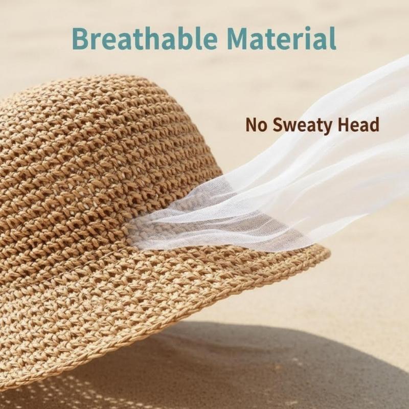 Chic Crochet Straw Bucket Hat for Women| Versatile Sun Protection Cap| Perfect for Daily Casual Wear