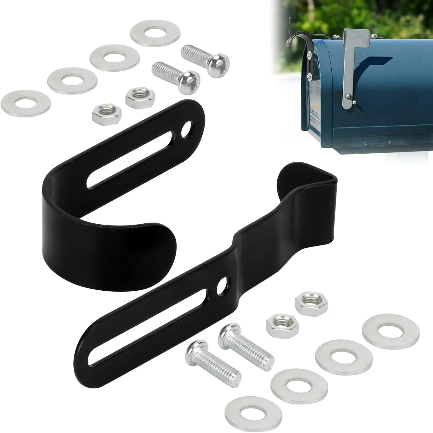 Mailbox Latch and Handle Kit Mailbox Latch Clips  Set | Metal Mailbox Door Repair Accessories with Screws Gaskets Nuts for Repair Easy Installation for Repairing Mailbox Door
