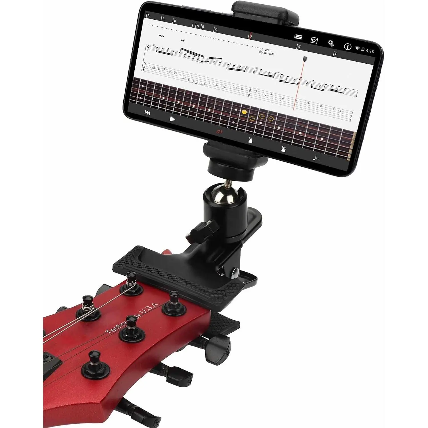 Guitar Phone Holder Guitar  Clamp Phone Mount for Smartphone | Guitar Accessories Gifts For Men Bass Ukulele Guitar Players Men  Guitar Headstock Cell Phone Mount Clip  Holder Stand