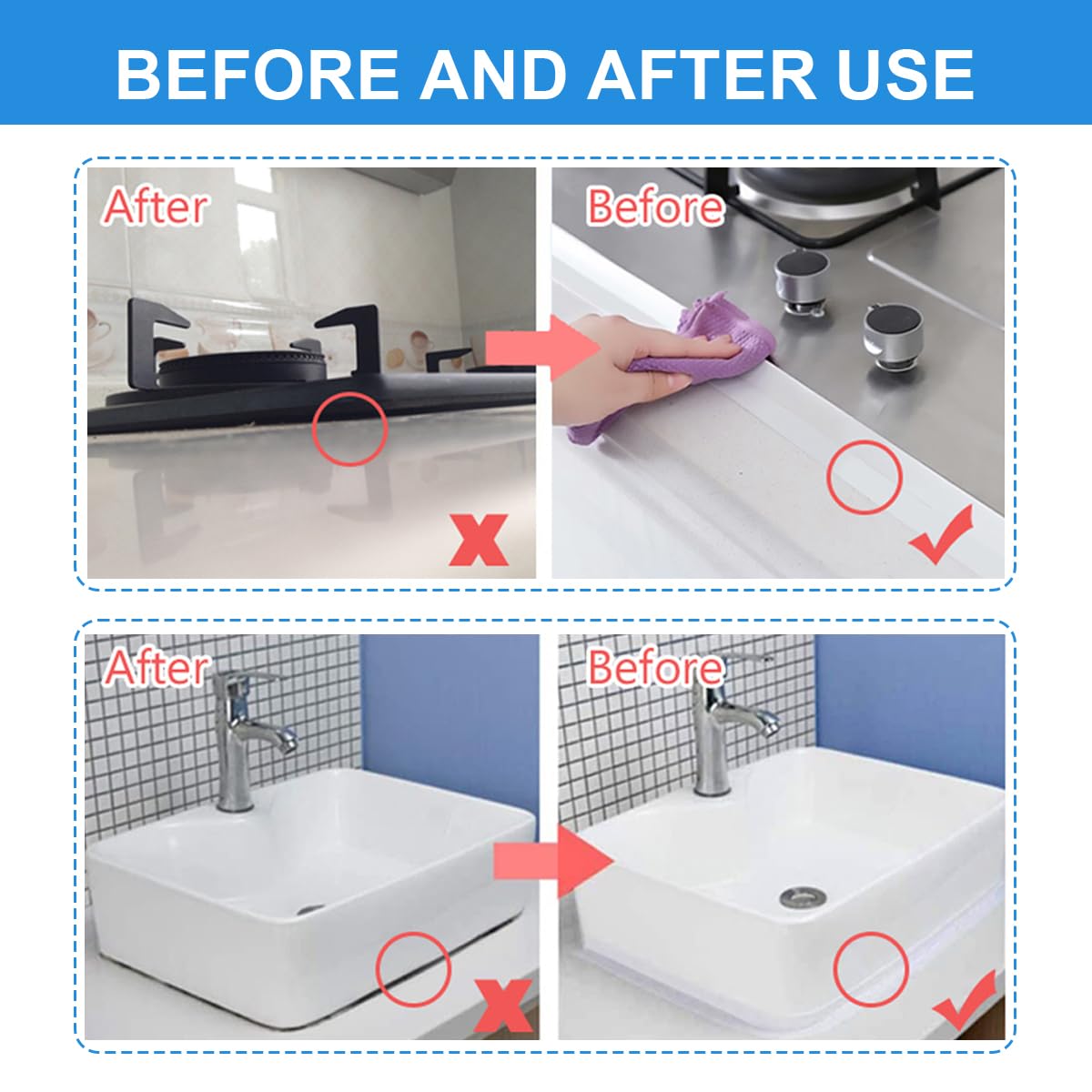 Caulk Tape,Bathroom Corner Caulking Tape,Self-Adhesive Sealing Tape Used for Kitchen Sink,Toilet, Bathroom Bathtub, Tub Floor Wall Edge Protector Strip Flexi Seal # TOP PICKS