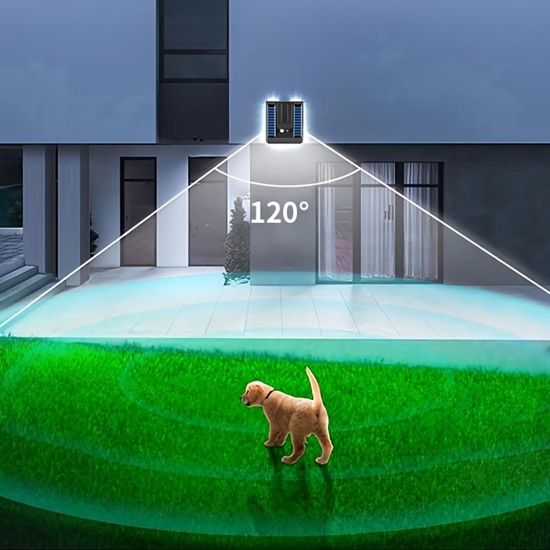 Solar Powered Outdoor Wall Light, Motion-Sensor Wall Light, 120° Wide Angle Lighting Floodlight, Security Light for Garden, Backyard, Garage, Front Fence