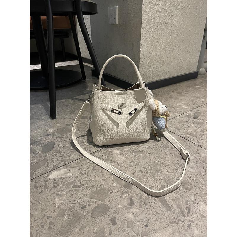 Minimalist Soft Leather Bucket Bag Women's 2026 Kelly Texture Original Design Hand-held Shoulder Crossbody