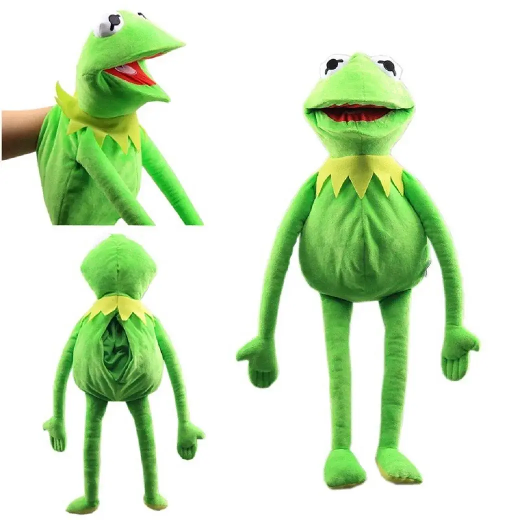 60cm Kermit The Frog Hand Puppet - PP Cotton Filled Cute Character Shaped Stuffed Toy, Animal Character Stuffed Toy, Ventriloquist Play Prop, Collectible Gift for Kids, As Picture (for Collectors)