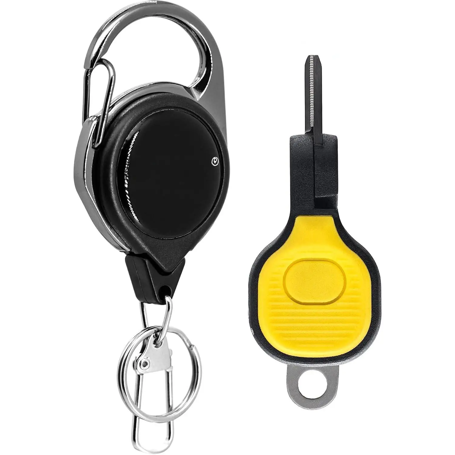 Fishing Nipper with Retractable Tether, Stainless Steel  that Cut Braid, Mono and Fluoro Lines, SNIP, Fishing Line Cutters (Yellow)