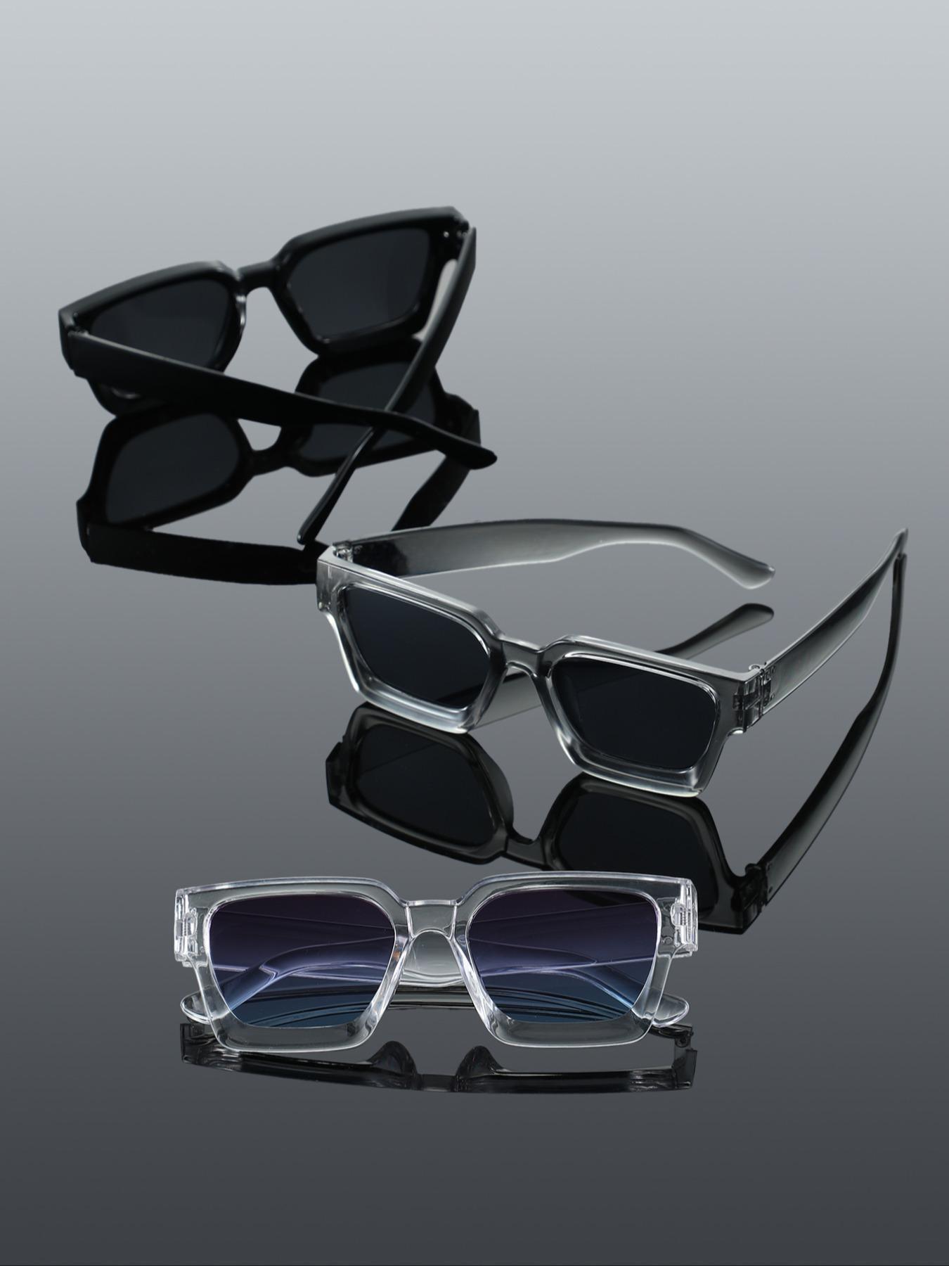 3-Pack Unisex Classic Square Sunglasses Lightweight Durable Sunglasses for Daily Travel, Stylish and Versatile Eyewear Suitable for All Occasions